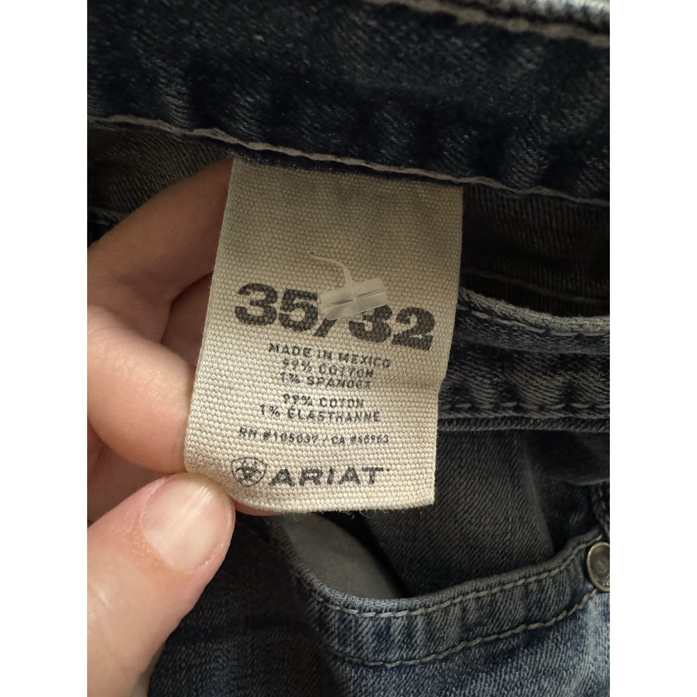 Ariat Mens M2 Relaxed Boot Cut Denim Jeans Distressed Size 35 X 32 Mid Rise - Picture 5 of 11